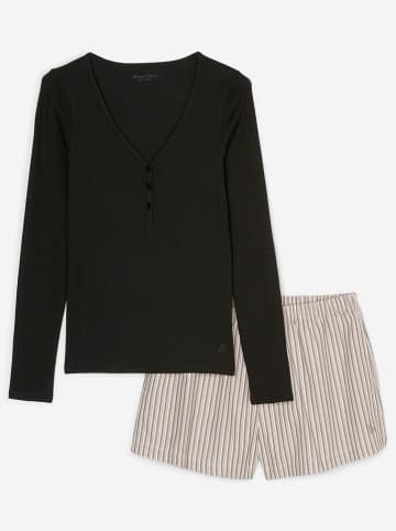 Marc O´Polo Bodywear Pyjama in Schwarz/ Beige