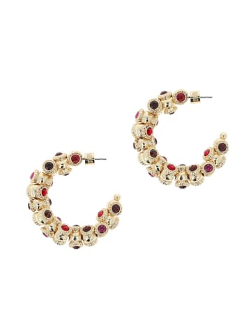 Otazu Vergulde halfcreolen met Swarovski kristallen