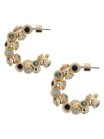 Otazu Vergulde halfcreolen met Swarovski kristallen