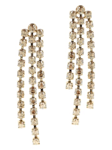 Otazu Pozłacane kolczyki-wkrętki z kryształami Swarovski