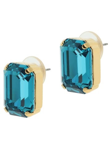 Otazu Pozłacane kolczyki-wkrętki z kryształami Swarovski