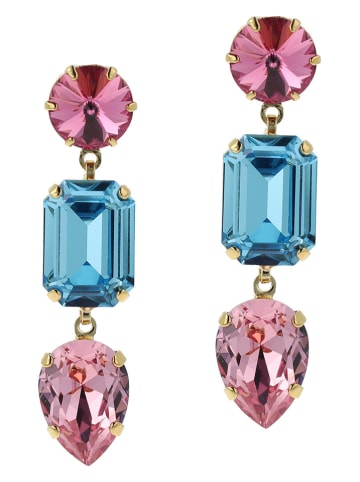 Otazu Vergulde oorstekers met Swarovski-kristallen