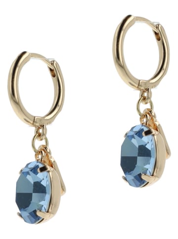 Otazu Vergulde creolen met kristallen