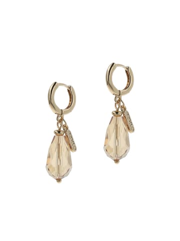 Otazu Vergulde creolen met kristallen