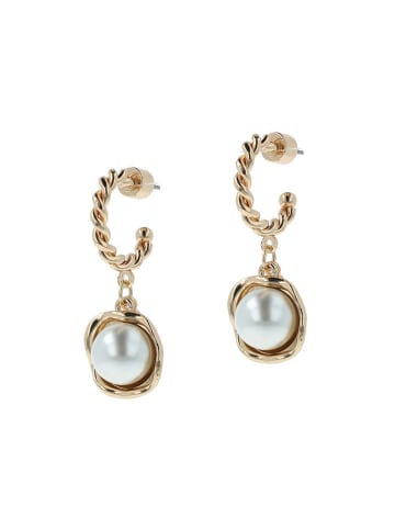 Otazu Vergold. Halbcreolen mit Perlen