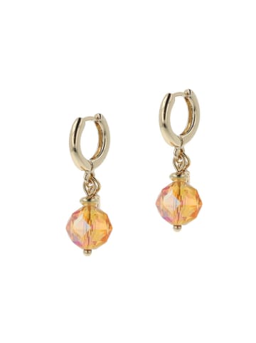 Otazu Pozłacane kolczyki-kreole z kryształami