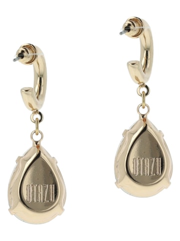 Otazu Pozłacane kolczyki-półkreole z kryształami