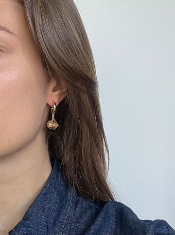 Otazu Vergold. Halbcreolen mit Kristallen