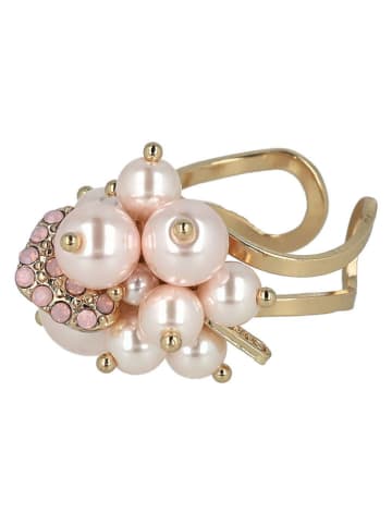 Otazu Vergulde ring met Swarovski kristallen en parels