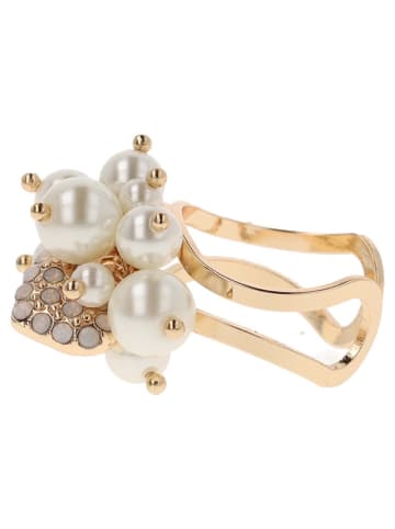 Otazu Vergulde ring met Swarovski kristallen en parels