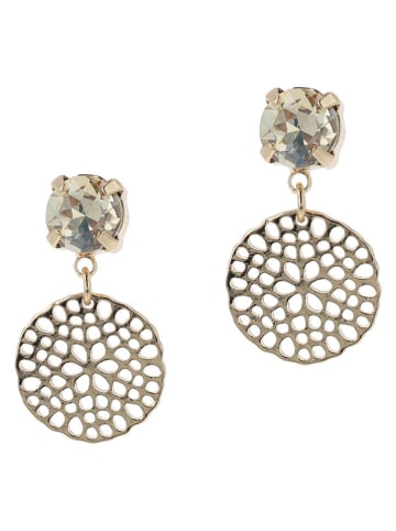 Otazu Vergulde oorstekers met Swarovski-kristallen