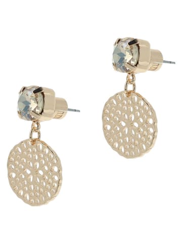 Otazu Pozłacane kolczyki-wkrętki z kryształami Swarovski