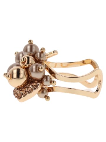 Otazu Vergold. Ring mit Swarovski Kristallen und Perlen