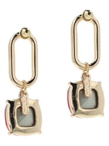 Otazu Pozłacane kolczyki-wkrętki z kryształami