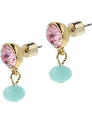 Otazu Pozłacane kolczyki-wkrętki z kryształami Swarovski