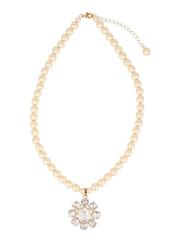 Otazu Pozłacany naszyjnik z perełkami Swarovski - dł. 46 cm