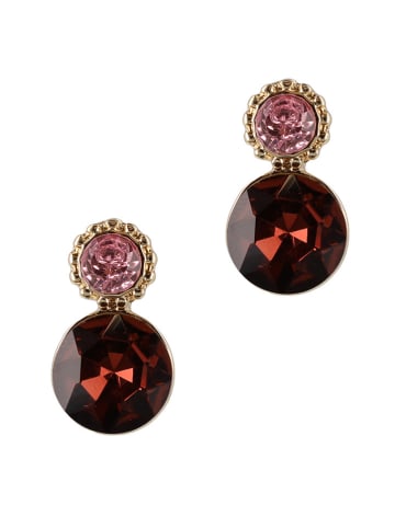 Otazu Pozłacane kolczyki-wkrętki z kryształami Swarovski