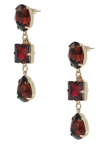 Otazu Pozłacane kolczyki-wkrętki z kryształami Swarovski