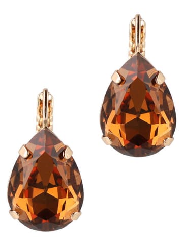 Otazu Pozłacane kolczyki z kryształami Swarovski