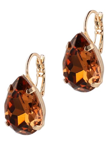 Otazu Pozłacane kolczyki z kryształami Swarovski