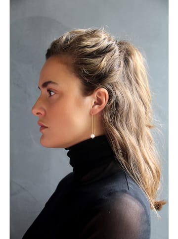 Otazu Vergulde oorhangers met parels