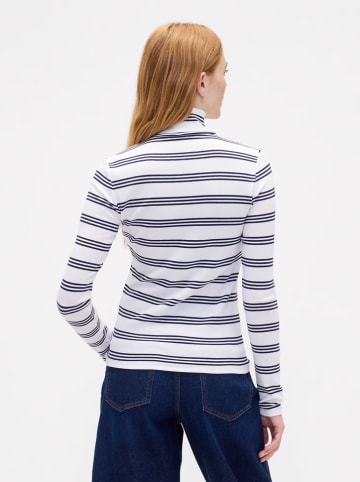 GAP Rollkragenpullover in Weiß/ Schwarz