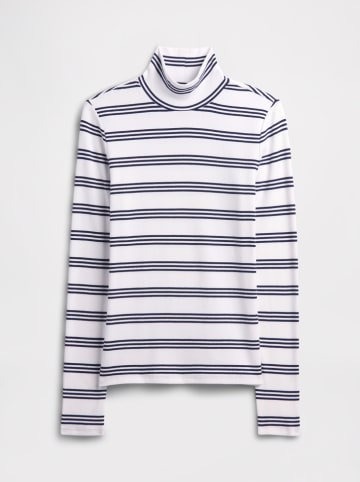 GAP Rollkragenpullover in Weiß/ Schwarz