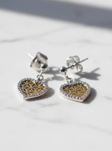 Engelsrufer Srebrne kolczyki-wkrętki "Flower of life" z cyrkoniami