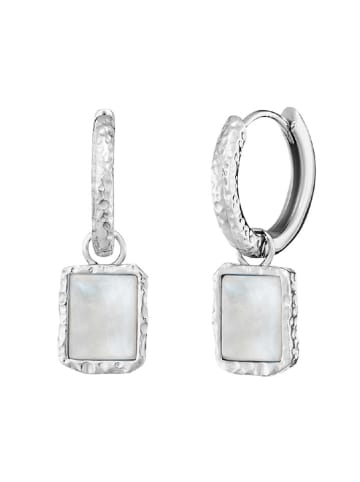 Engelsrufer Srebrne kolczyki-kreole "Pure Moon" z kamieniami księżycowymi