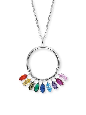 Engelsrufer Silber-Halskette "Flying Stones" mit Edelsteinen - (L)42 cm