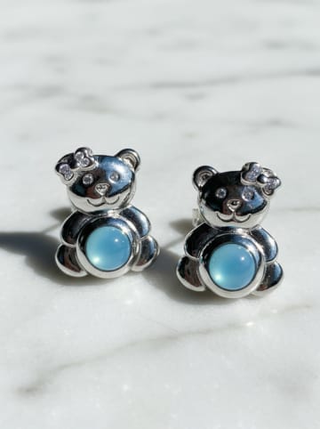 Engelsrufer Silber-Ohrstecker "Teddy" mit Edelsteinen