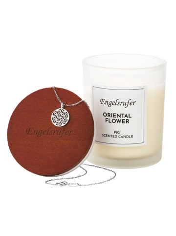 Engelsrufer Duftkerze "Orientalische Blume" mit Halskette "Lebensblume"