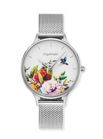 Engelsrufer Quarzuhr "Blume" in Silber - Ø 34 mm