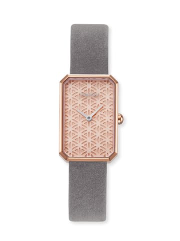 Engelsrufer Quarzuhr "Lebensblume" in Rosa/ Grau - (L)2,65 x (B)1,8 cm