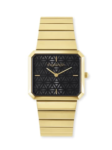 Engelsrufer Quarzuhr "Lebensblume" in Gold/ Schwarz - (L)3,22 x (B)2,86 cm