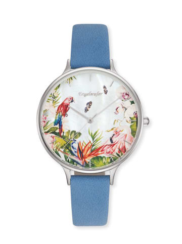 Engelsrufer Quarzuhr "Paradise" in Blau/ Silber - Ø 38 mm