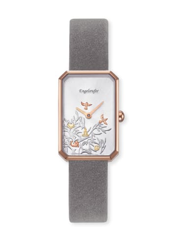 Engelsrufer Quarzuhr "Lebensbaum" in Silber/ Rosa - (L)2,65 x (B)1,8 cm