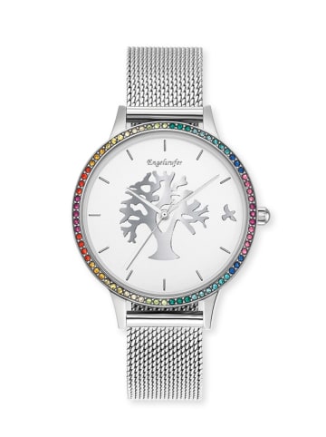 Engelsrufer Quarzuhr "Lebensbaum" in Silber/ Weiß - Ø 34 mm