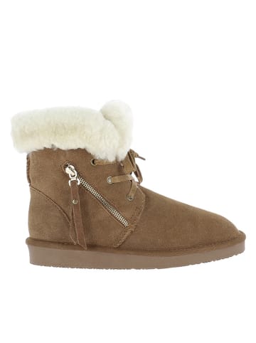 Gooce Leder-Winterboots "Agarita" in Hellbraun