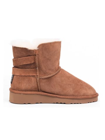 Gooce Leder-Winterboots "Shirley" in Hellbraun