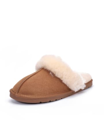 Gooce Wełniane kapcie "Emerson" w kolorze jasnobrązowym