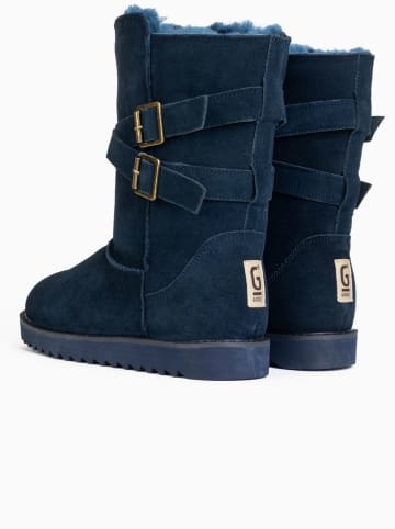 Gooce Leder-Winterstiefel "Huntspill Waterproof" in Dunkelblau