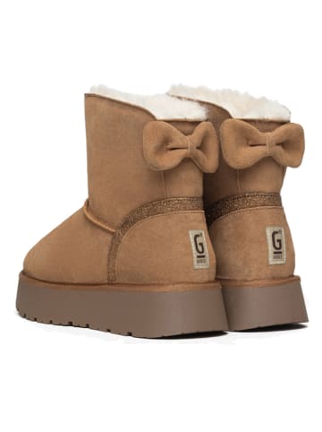 Gooce Leder-Winterboots "Mercy" in Hellbraun