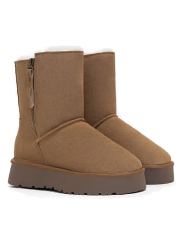 Gooce Leren winterboots "Tempe" lichtbruin