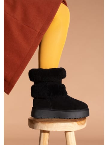 Gooce Leder-Winterstiefel "Mara" in Schwarz