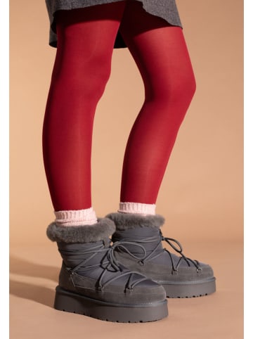 Gooce Skórzane botki zimowe "Warm" w kolorze antracytowym