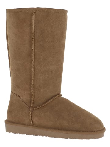 NICEBAY Skórzane kozaki zimowe "Wharfe" w kolorze jasnobrązowym