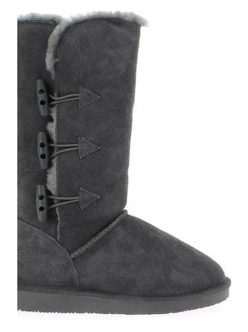 NICEBAY Skórzane kozaki zimowe "Meander" w kolorze ciemnoszarym