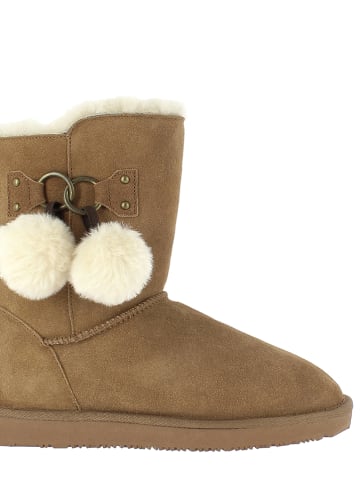 NICEBAY Leder-Winterboots "Gambell" in Hellbraun