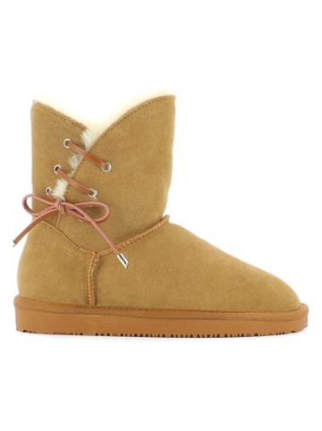 NICEBAY Leder-Winterboots "Manitoba" in Hellbraun